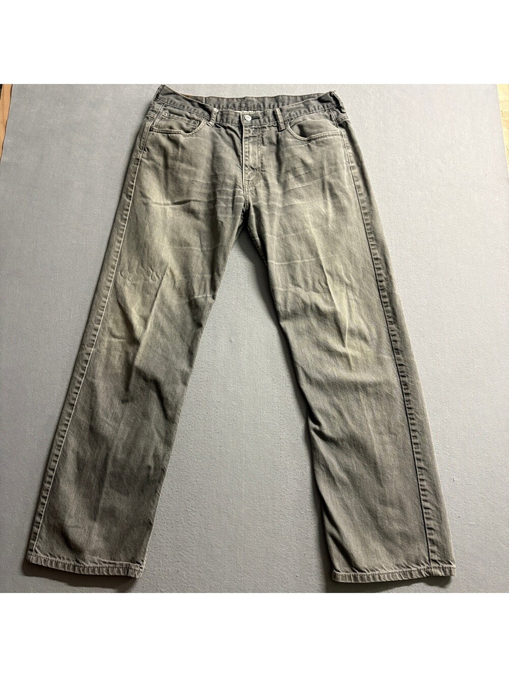 Levi's 569 Loose Straight Jeans Mens 34x34 Gray Denim Pants Actual 34x30.5